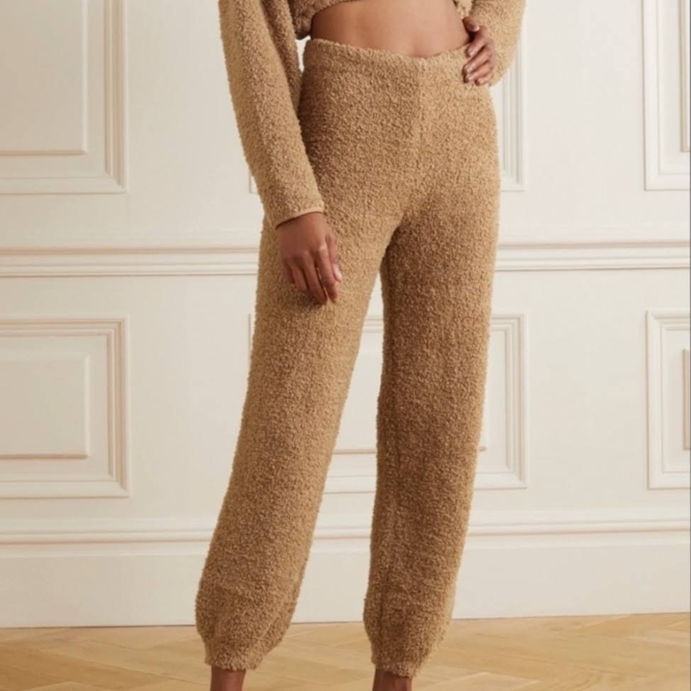 SKIMS Cozy Knit Bouclé Lounge Pants Joggers Womens XS/S Camel